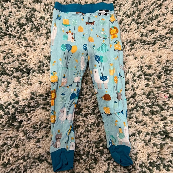 Little Sleepies Blue Party Animals Two Piece Pajama Set 12-18 Months - Picture 3 of 5